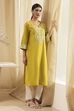 Black Pure Cotton Embroidered Straight Kurta image number 0