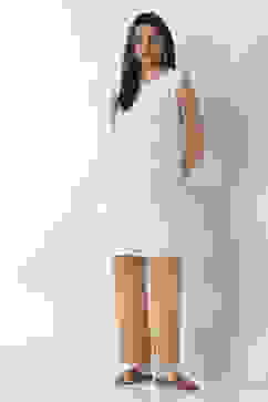 Beige Cotton Relaxed Dyed Pants image number 8