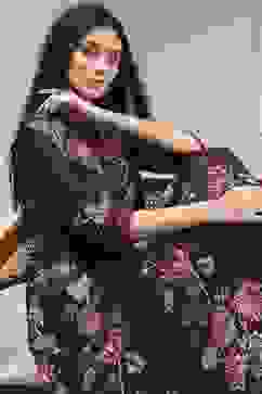 Brown Cotton Printed Anarkali Suit Set image number 0