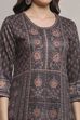 Brown Blended Printed Kurta image number 1