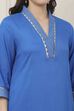 Red Viscose Lace Embroidery Straight Kurta image number 1