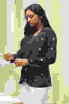 Navy Cotton Straight Yarndyed 2 Piece Set image number 3