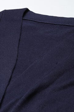 Navy Straight Acrylic Solid Shrug image number 1