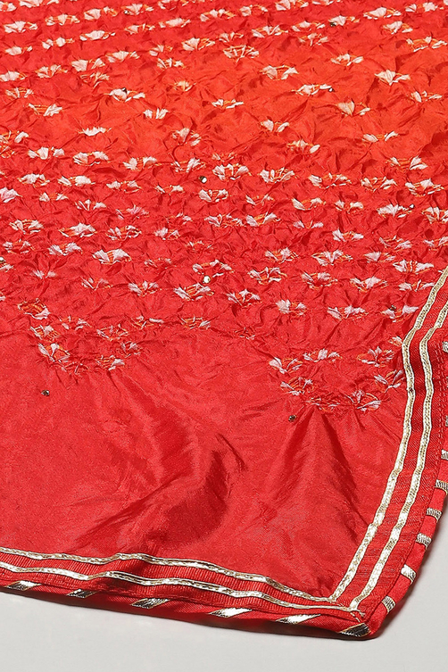 Orange Silk Blend Unstitched Suit set image number 4