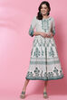 Green Cotton Flared Printed Kurta Dress image number 0