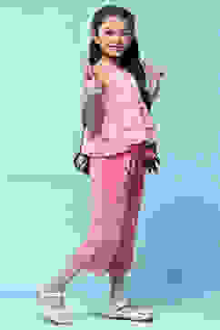 Strappy Pink Embroidered Cotton Top With Pink Solid Pant  image number 6