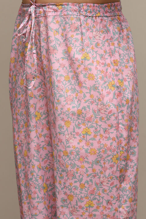 Lilac Cotton Blend Gathered Kurta Suit Set image number 2