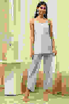 Aqua Cotton Embroidered Straight Kurta Set image number 5