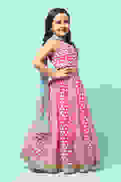 Pink Polyester Straight Printed Suit Set image number 6