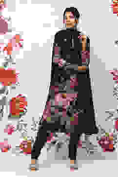 Rohit Bal Indigo Cotton Blend Straight Kurta Suit Set image number 7