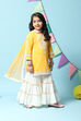 Yellow Cotton Straight Kurta Sharara Suit Set image number 6