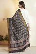 Black Chennur Silk Paisley Printed Dupatta image number 5