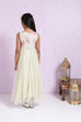 Champagne White Art Silk Flared Gown image number 5