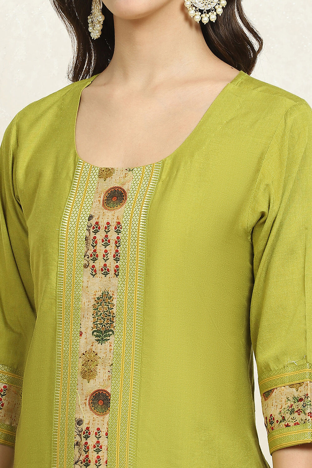 Maroon Cotton Handloom Unstitched Suit Set image number 2