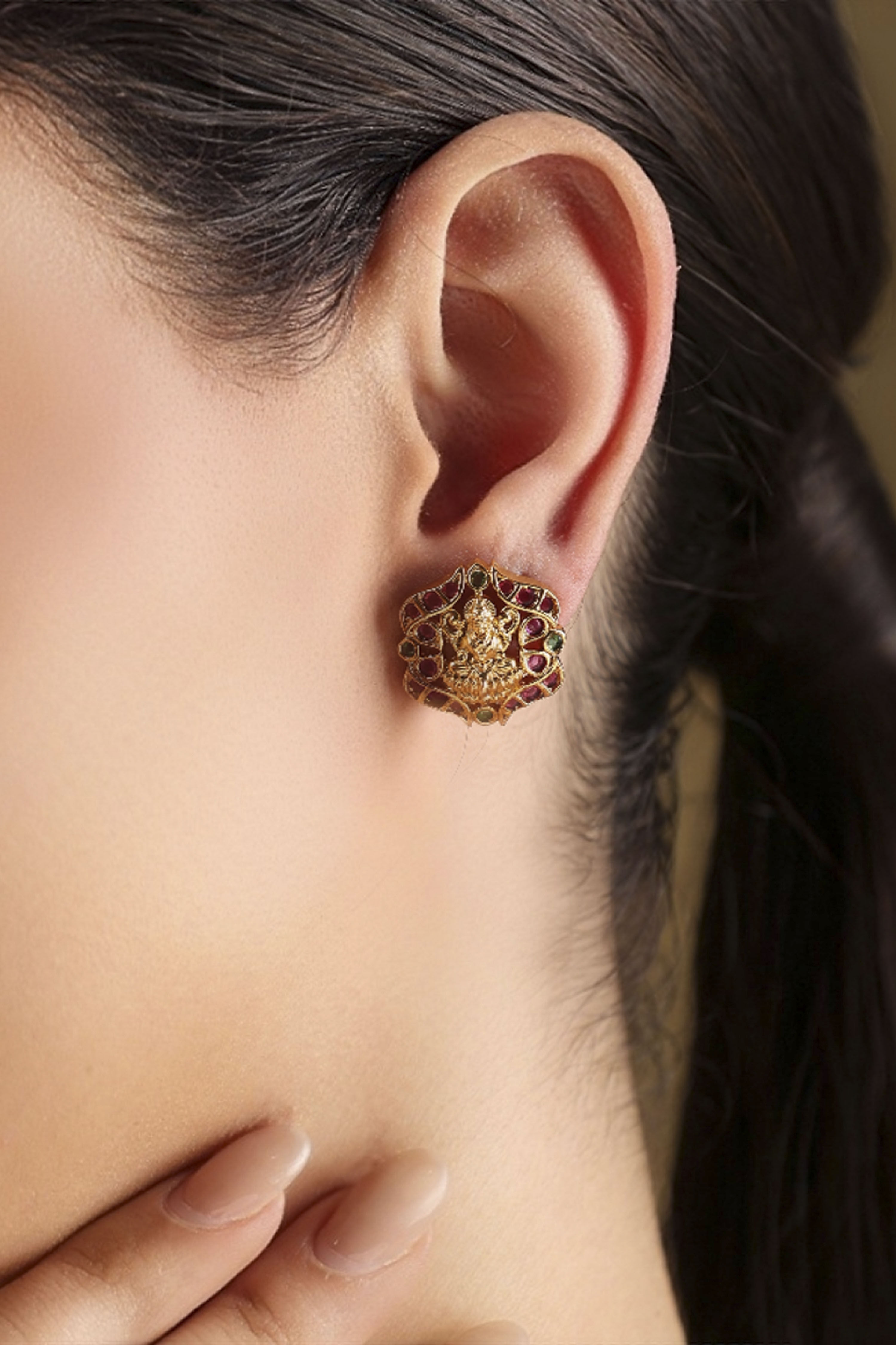 Multicolour Textured Earrings image number 1