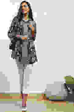 White Cotton Blend Narrow Pants image number 0