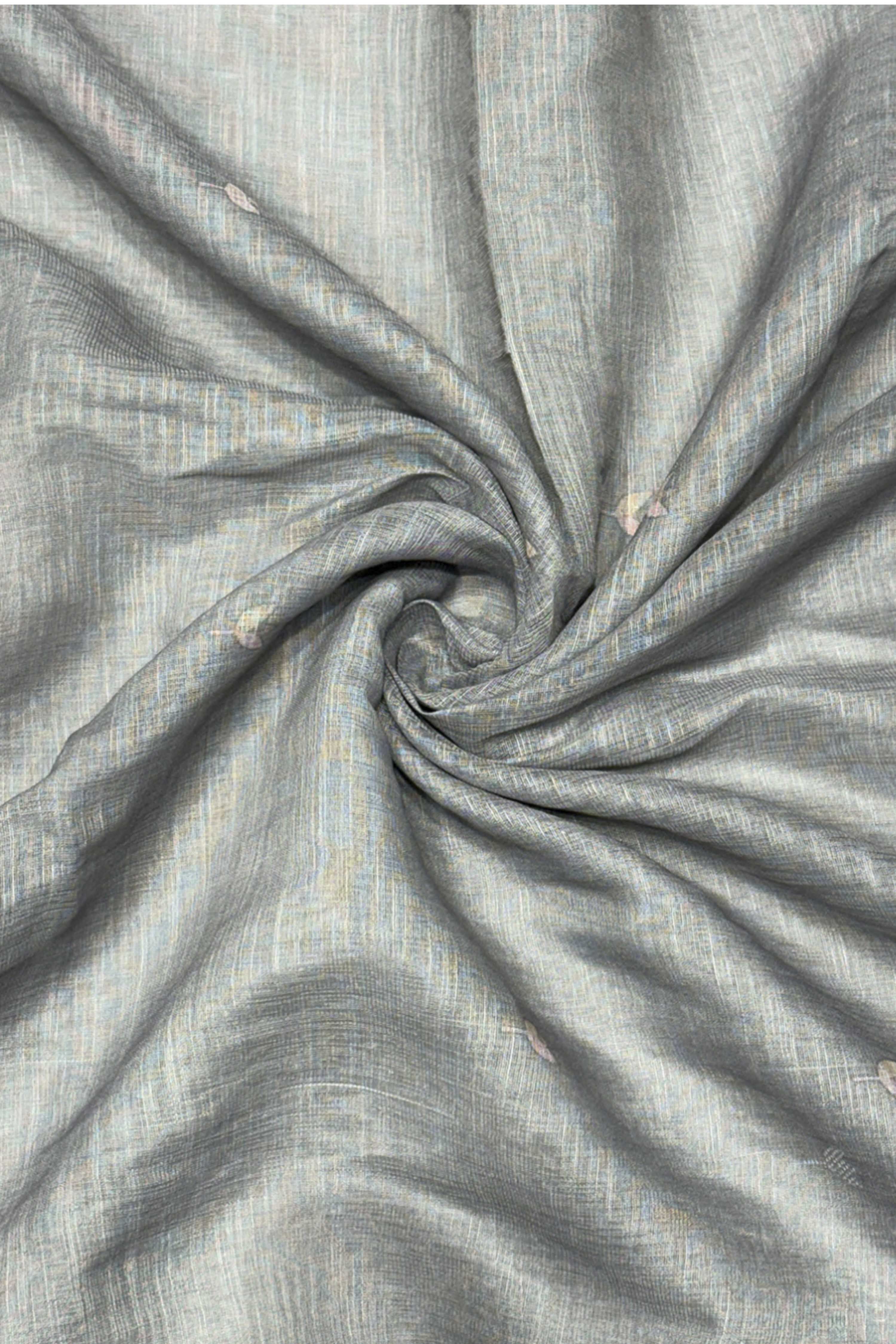 Peach Linen Printed Unstitched Suit Set image number 3
