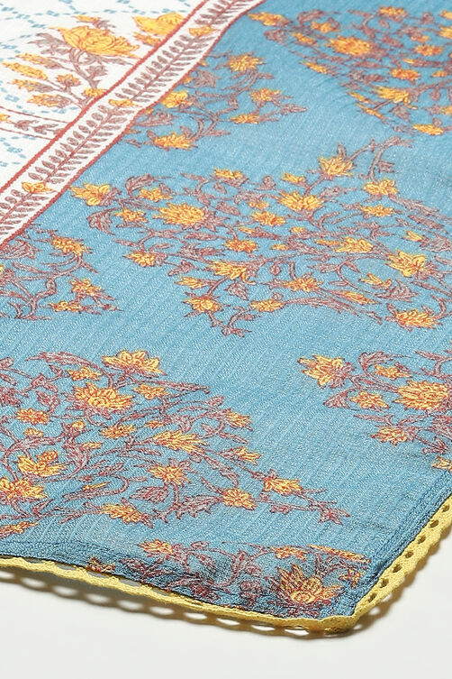 Lilac Cotton Blend Gathered Kurta Suit Set image number 3