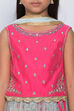 Hot Pink Art Silk Straight Lehenga Set image number 1
