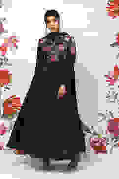 Rohit Bal Indigo Cotton Blend Anarkali Kurta Suit Set image number 7