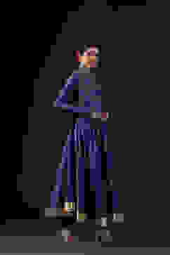 Rohit Bal Blue Cotton Silk Embroidered Suit Set image number 6