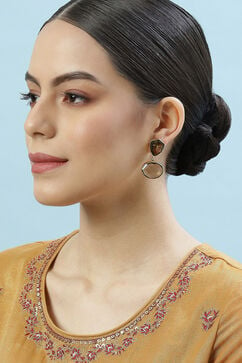 Brown Brass Earrings image number 3