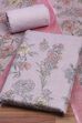 Pink Linen Unstitched Suit Set image number 1
