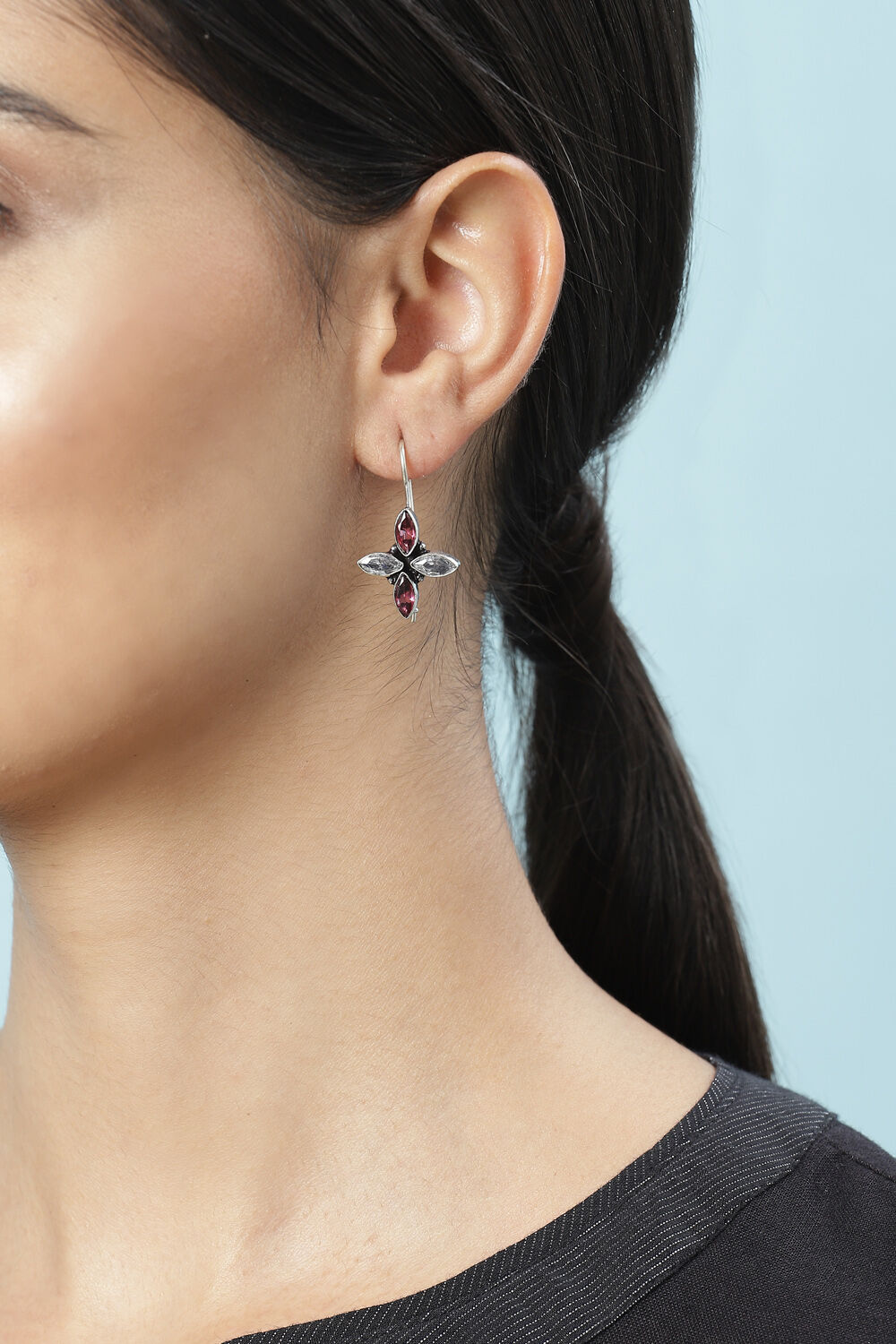 Light Purple Brass Earrings image number 1