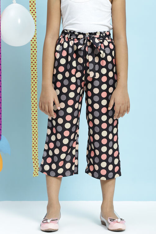 Black Straight Art Silk Girls Bottom Wear image number 0