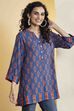 Indigo Viscose Rayon Straight Kurta image number 4