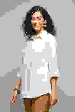 Off White LIVA Straight Solid Embroidered Top image number 2