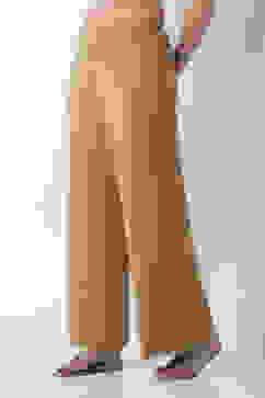 Beige Viscose Rayon Straight Palazzos image number 2