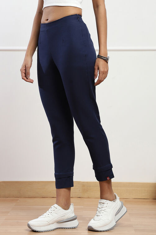 Grey Cotton Flax Pants image number 2