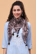 Charcoal Art Silk Printed Scarf image number 0