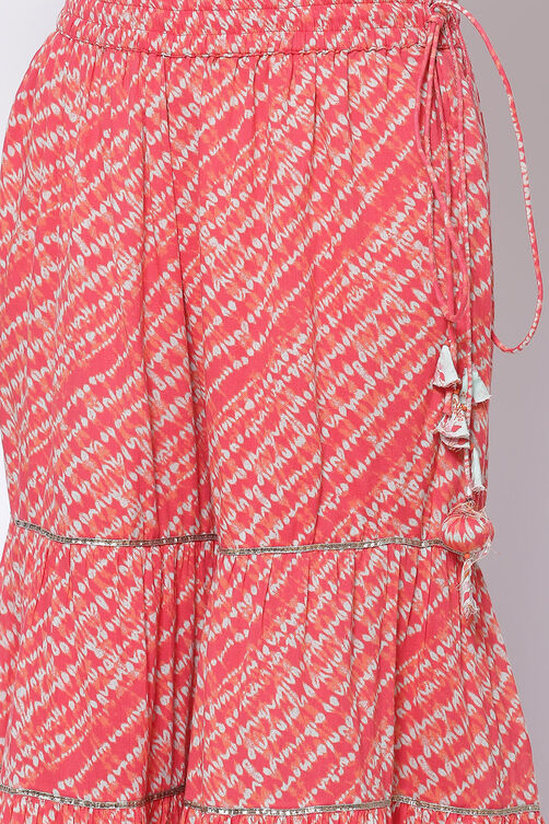 Aqua Coral Cotton Sharara Kurta Garara Suit Set image number 2