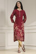 Berry Maroon Printed Straight Kurta