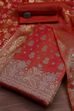 Pink Cotton Printed Embroidered Unstitched Suit Set image number 0