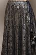 Navy Blue Polyester Straight Kurta Lehenga Set image number 2