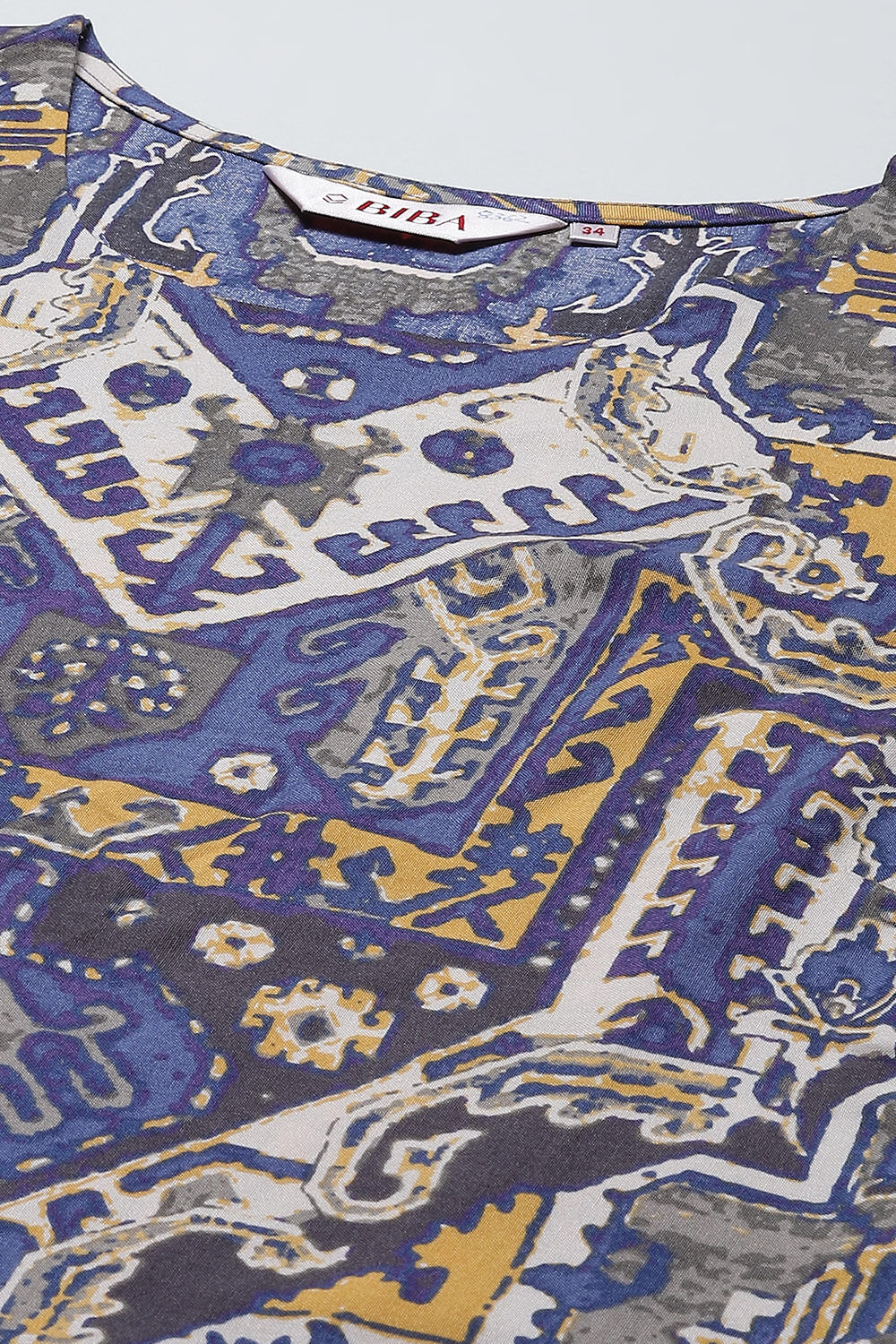 Blue LIVA Straight Kurta Palazzo Suit Set image number 1