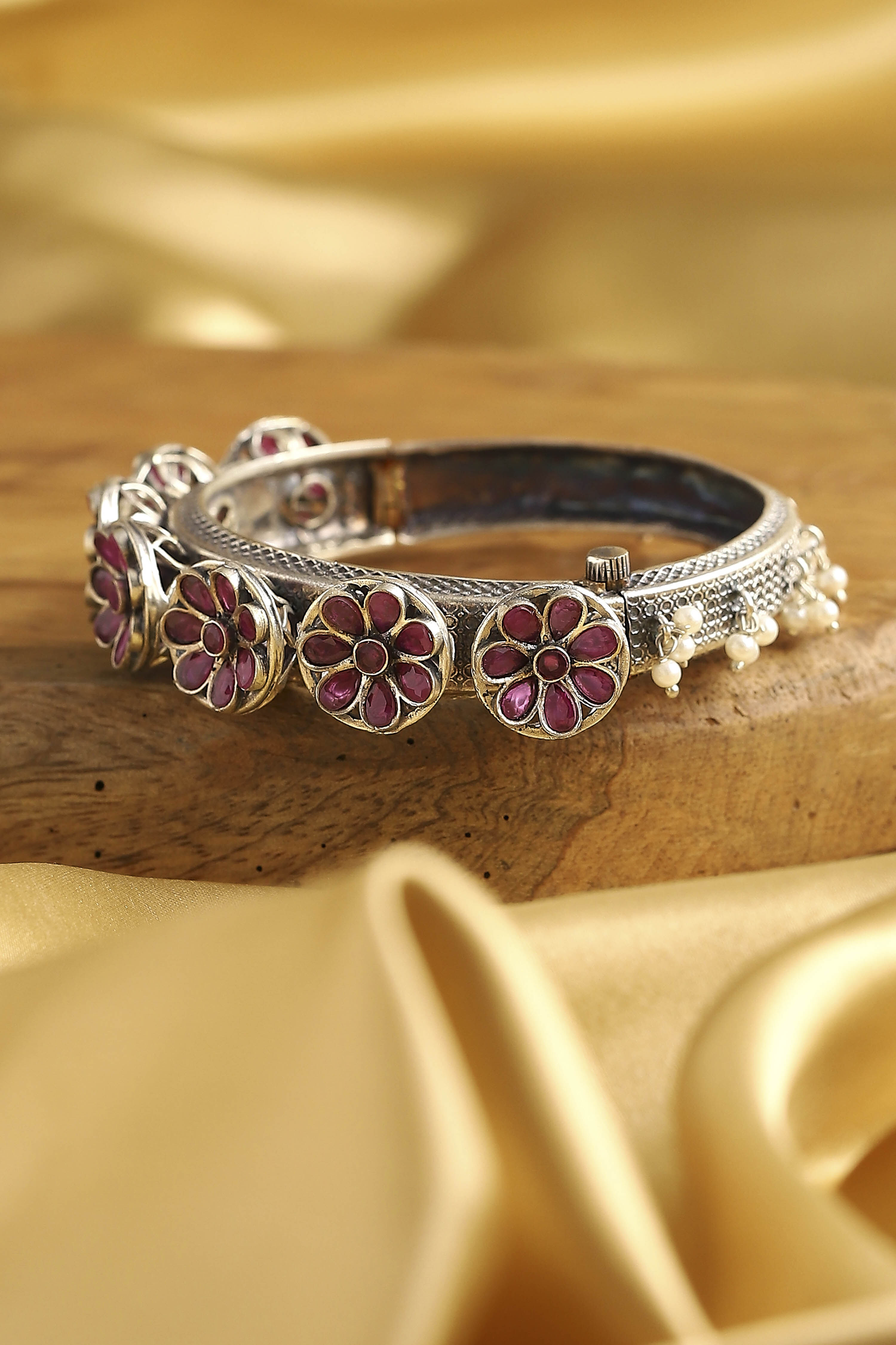 Dark Pink Stone Bangle image number 0