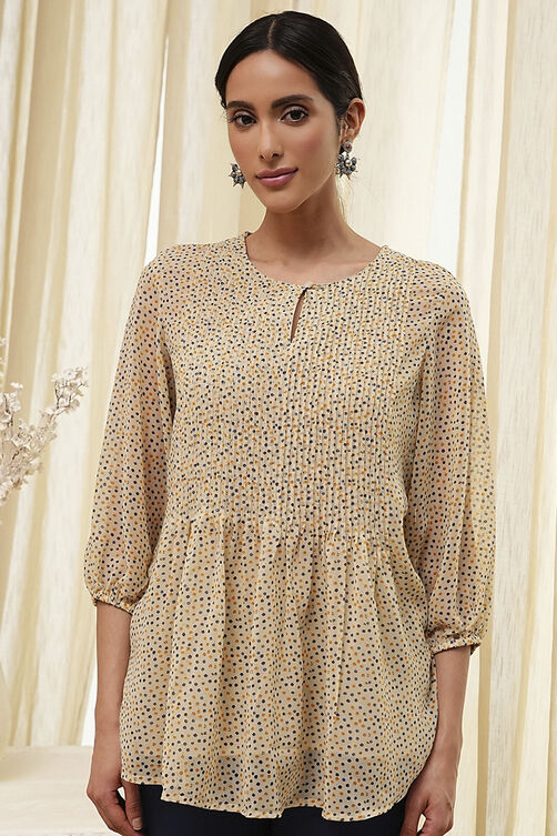 Beige Straight Kurta image number 1