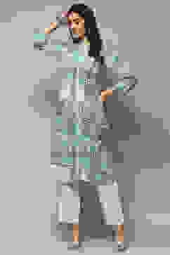 Mint Blue Viscose Straight Kurti image number 0