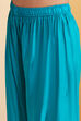 Teal Blue Pleated A-Line Kurta Set image number 2