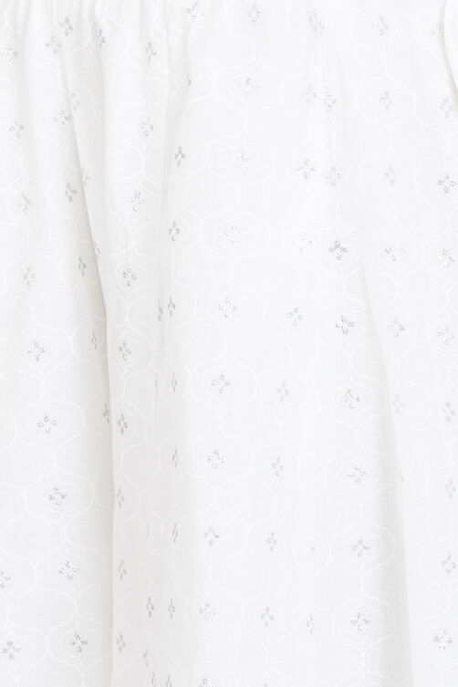 White Cotton Flared Palazzo image number 1