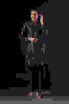 Rohit Bal Black Cotton Silk Straight Printed Kurta Set image number 9