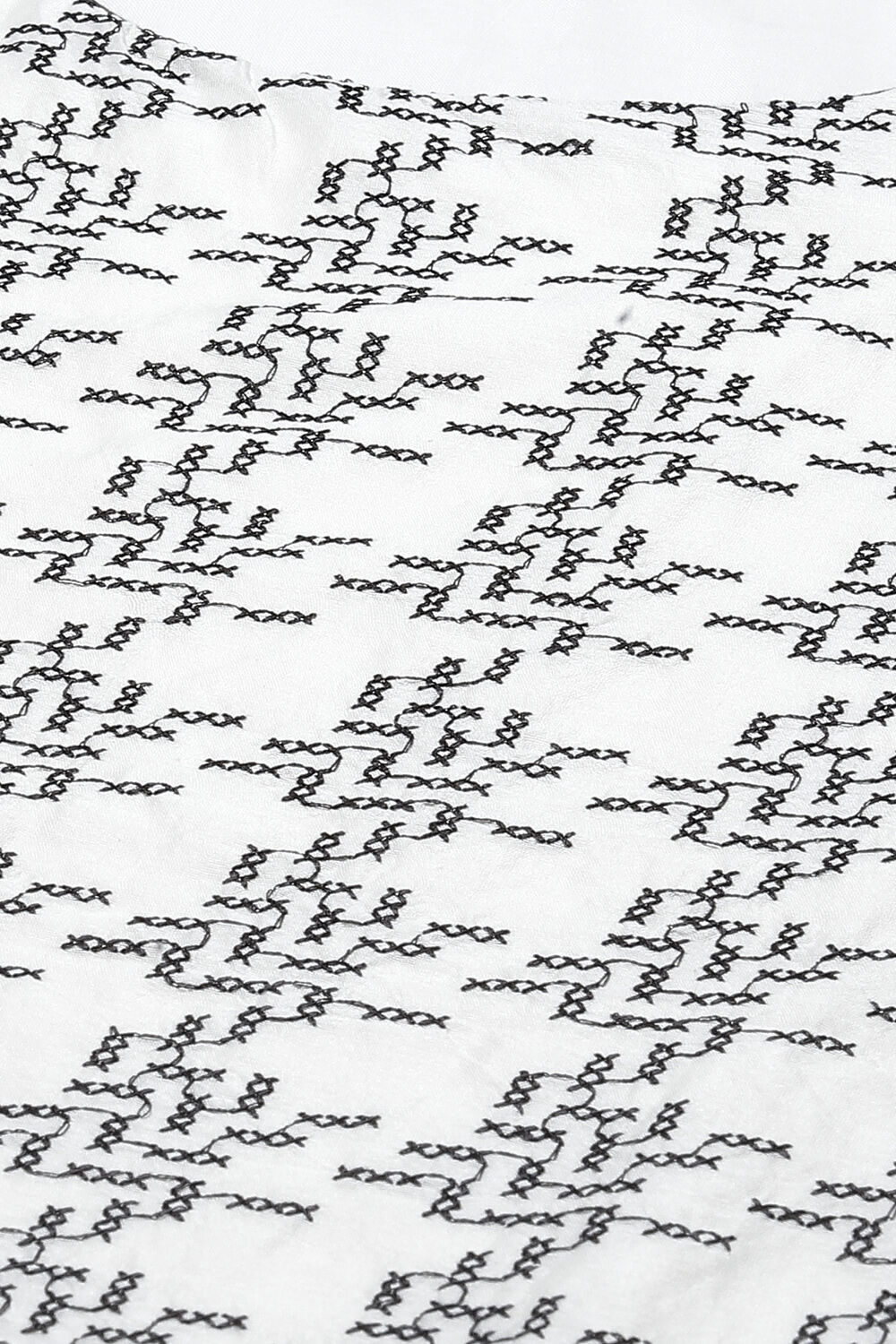 Ivory Black Cotton Straight Kurta Palazzo Suit Set image number 1