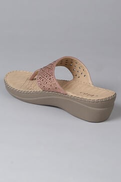 Nude Synthetic Suede Sandals image number 3