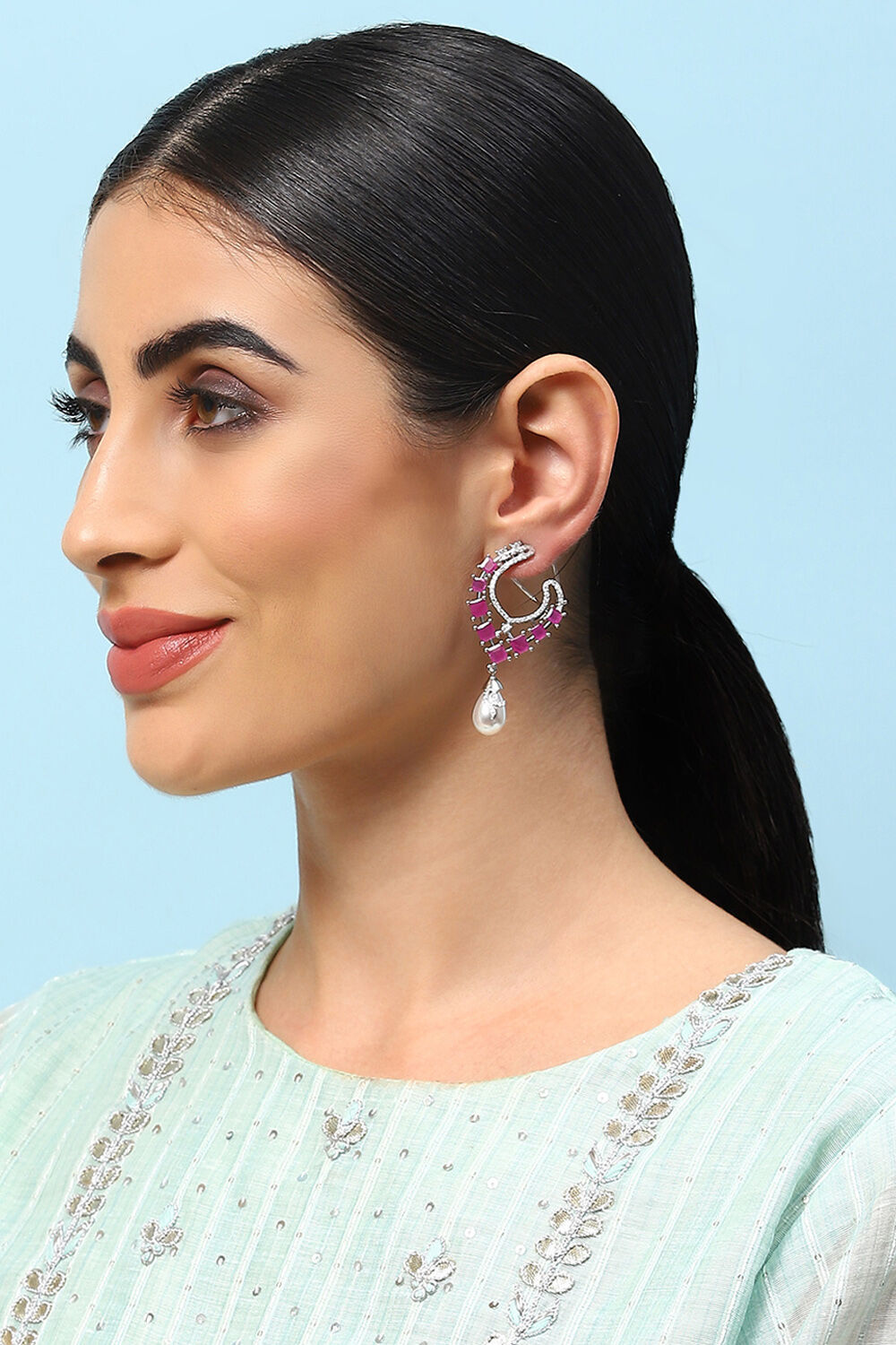 Pink Brass Earrings image number 3