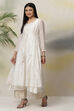 Red Flared Poly Modal Yarndyed Kurta image number 3
