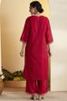 Black Yarndyed Straight Kurta Set image number 5
